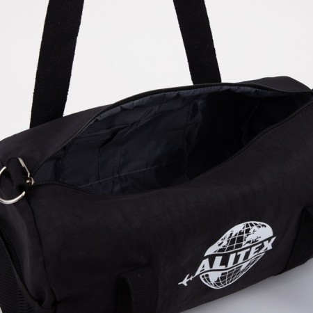 Sports bag with lightning, external pocket, suitcase holder, black color-2