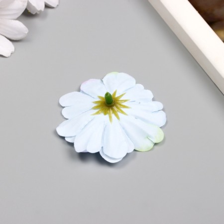 Budon on the leg for decoration "Multilayer chamomile Blue" 6x6 cm-2