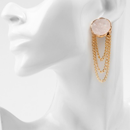 Earrings Assorted "Geometry" circle with a chain, color gold-3