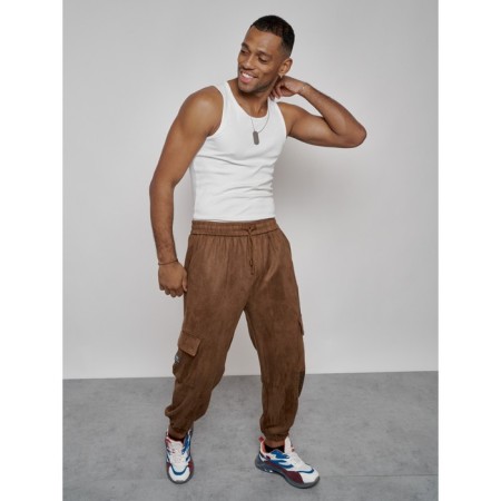 Joggers are sports male, size 50, brown color-18