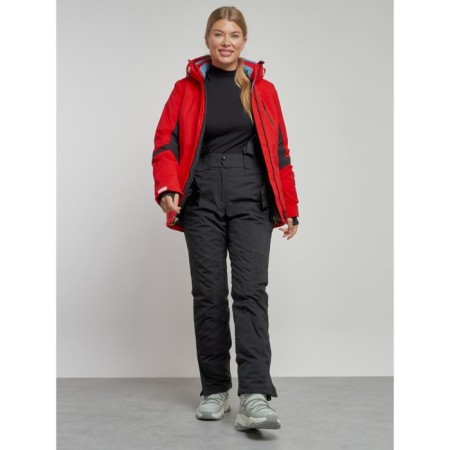 Ski costume female winter, size 44, red color-13