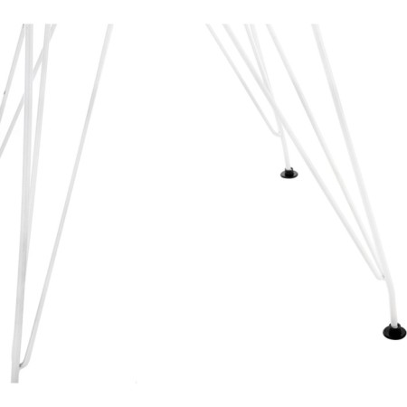 Dining table Table MDF/Metal, white 90x90x76 cm-4