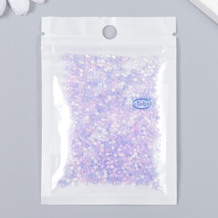 Glass 12/0 "Transparent. Color middle. Lilac" 10 g-2