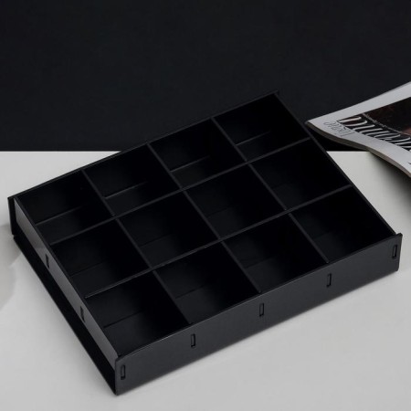 Presentation stand, 12 cells, 20.3 × 15.4 × 3.8 ORGGCCOL 2 mm, black color in a protective film-1