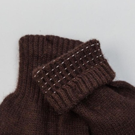 Women's gloves from Mongolian wool, chocolate color, size 17-19-2