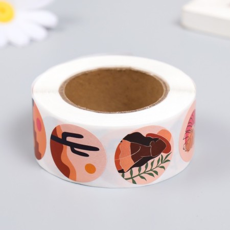 Sticker Paper "Abstraction. Nature" d = 2.5 cm 500 pcs in a roll 3x6.5x6.5 cm-2