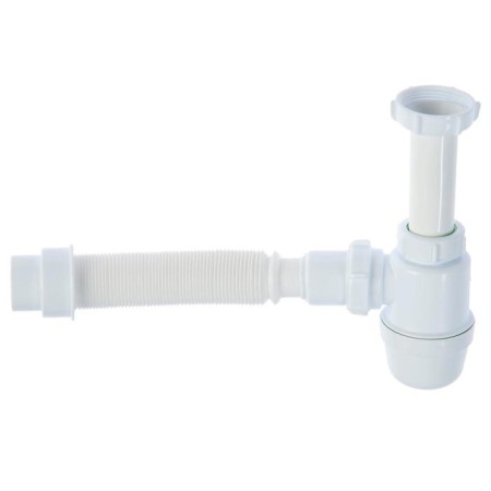 Siphon for washing Akvater, 1 1/2 "x 40 mm, small, without release, with corrugated 40x40/50 mm