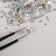 Rhinestones for decor, 12 cells, 1.5/2/2.5/3 mm, silver holography color