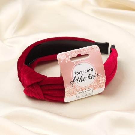 Hair rim "Mandy" velvet, 2.5 cm, red-1