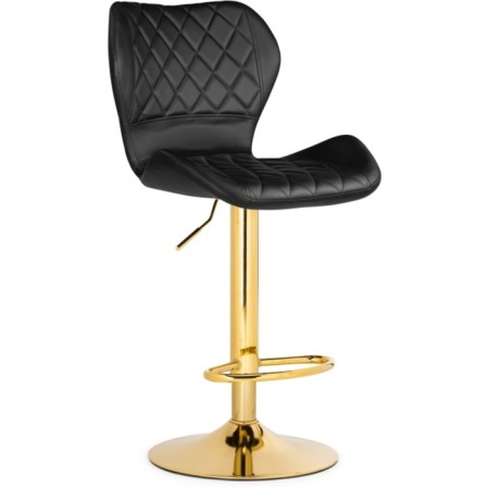 Barrier stool PORCH Metal/Eco -leather, gold/black 48x47x91 cm