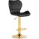 Barrier stool PORCH Metal/Eco -leather, gold/black 48x47x91 cm