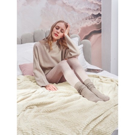 Mousse plaid, size 150x200 cm, beige color-2
