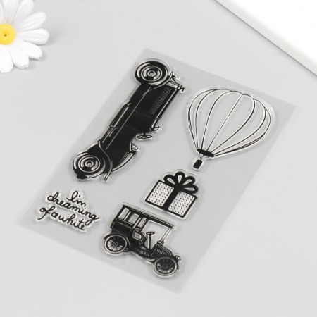 Stamp for creativity Silicon "Retro Cars" 16x11 cm-1