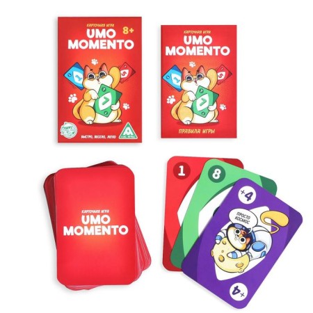 A board game to reaction and attention "Umo Momento", 70 cards, 8+-1