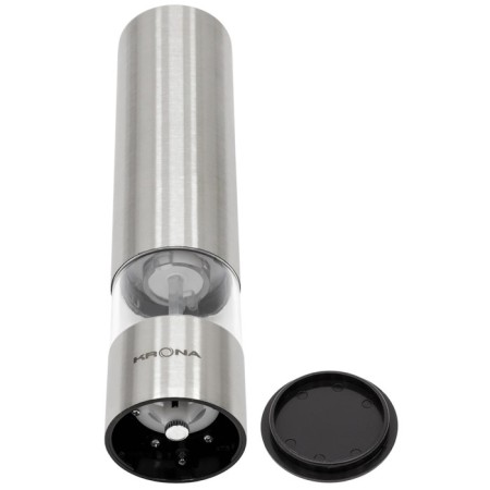 Electric Mill Krona Salz Pfeffer Inox, metal, from batteries, silver-2