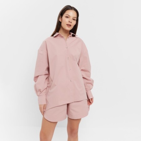 Women's costume (shirt, shorts) minku: oversize color dark pink, size 44
