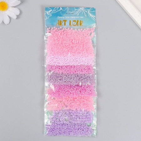 Round beads "from pink to purple" 8 colors x 10 grams-2