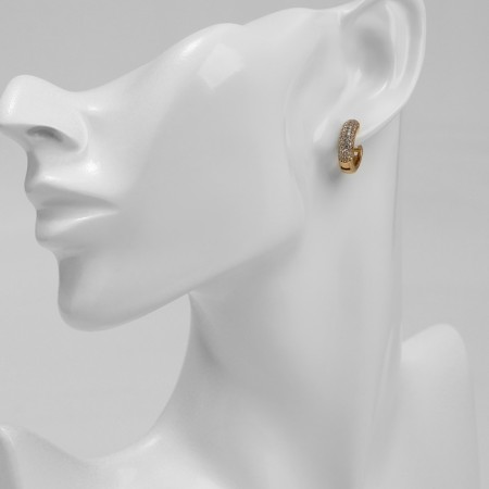 Cooping earrings Xuping Milady, white color in gold d = 1.7 cm-2