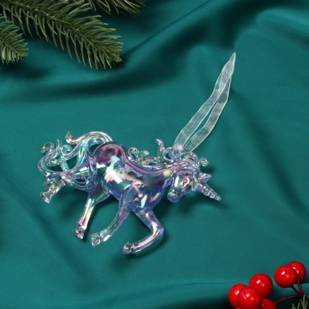 Jewelry decoration "Playful Horse" 10x10 cm, purple overflow-1