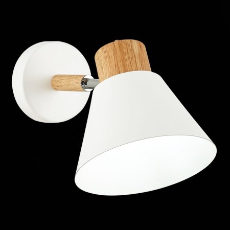 Wall lamp EVOLUCE. Sle103701-01. BUVE. 1x60 watts, E27, 16x18 cm, color light wood, white-2