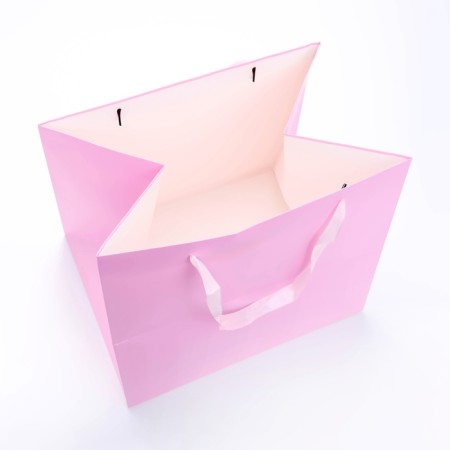 Gift package with a wide bottom of 35 x 29 x 28 cm, pink-2