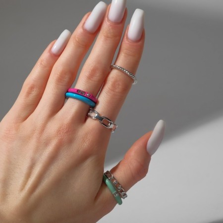 Ring set 6 pieces "Dream" radiance, colored with silver, size mix-3