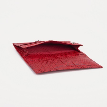 Women's wallet on the button, red color-2