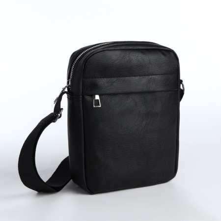 Male bag with lightning, black color