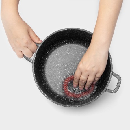 Metal sponge with a plastic ring, wicker, 20 g, mix color-4