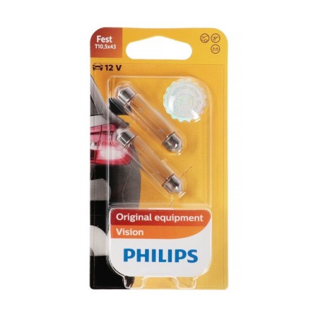 Car lamp Philips, T10.5, 12 V, 10 W, (SV8.5-41/11), set 2 pcs, 128666b2-1