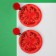 Earrings plastic "goodies" tomatoes, red color