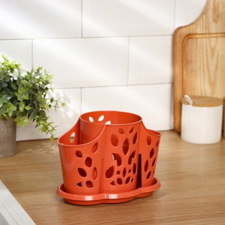 Camelia cutlery stand, 3 departments, color mix-10