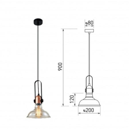 Overnight lamp Rivoli Leila 1he27, 40 watts ceiling-2
