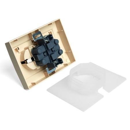 2-seater s/s outlet with a lid, Stekker series Erna, PST16-9015-02, ivory-5