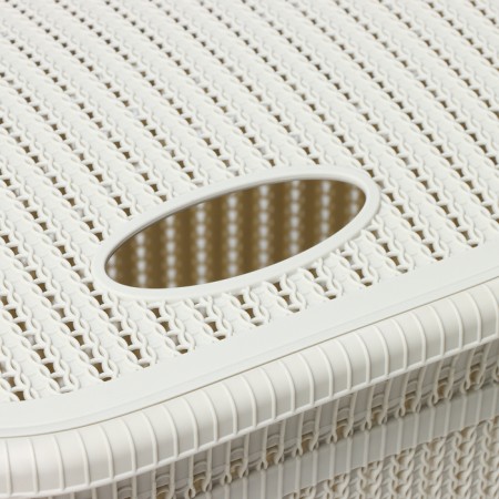 Besnaya basket with a lid "Knitting", 55 l, 45 × 36 × 57 cm, color white rattan-2