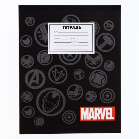 Notebook in a cage 18 sheets, 5 types of mix, cover covered cardboard, avengers-2