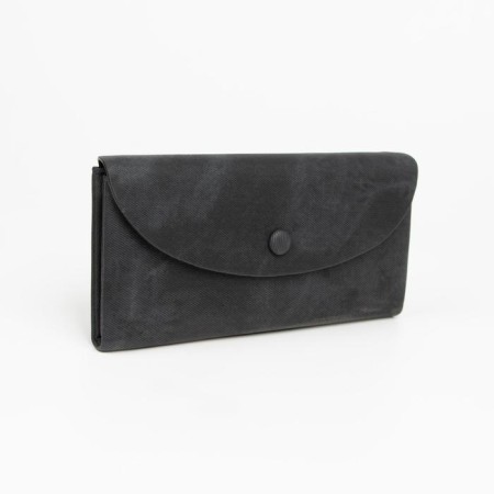 Women's wallet on the button, black color