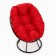 Armchair "Donut" with a red pillow, a black stand, 55 x 40 x 61 cm