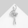 Brooch "Ballerina" elegant, color blue-blue in silver