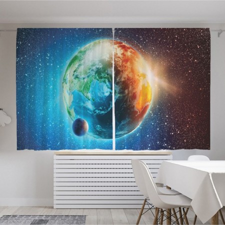 Photostes "Earth from Cosmos", Saten, size 145x180 cm, 2 pcs
