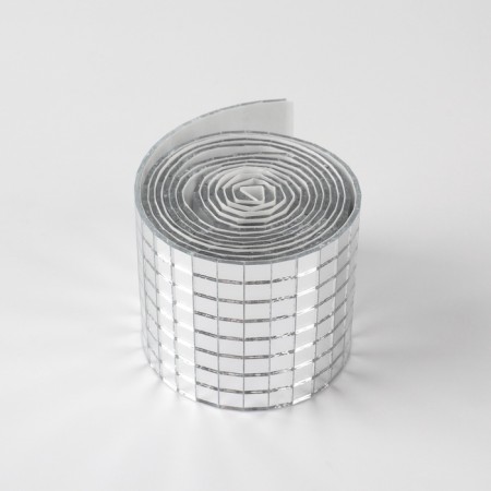 Mirror mosaic adhesive, 0.5 × 0.5 cm, 8 rows 4 cm × 1 m, silver glass-6