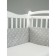 The side in the crib on the zipper "Baby Hedgehog", 4 objects, white/gray color