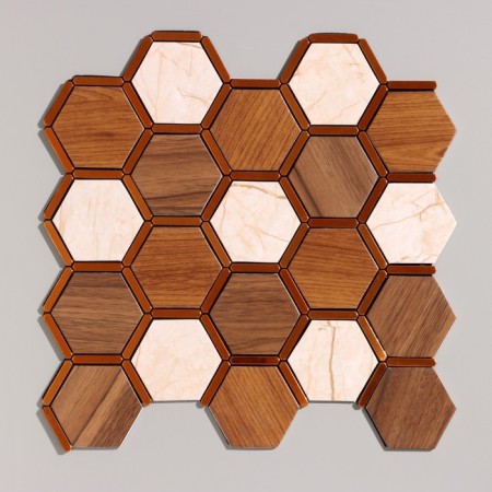 Self -adhesive panel 30*30cm mosaic honeycomb, brown