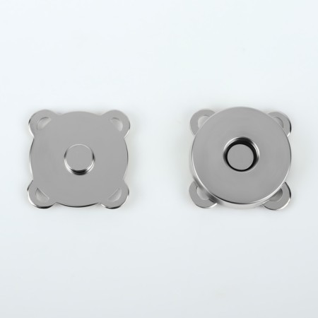 Magnetic, sewing buttons, d = 18 mm, 10 pcs, silver color-1