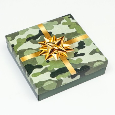 Folding box, "festive camouflage" 23 x 23 x 6.5 cm-2