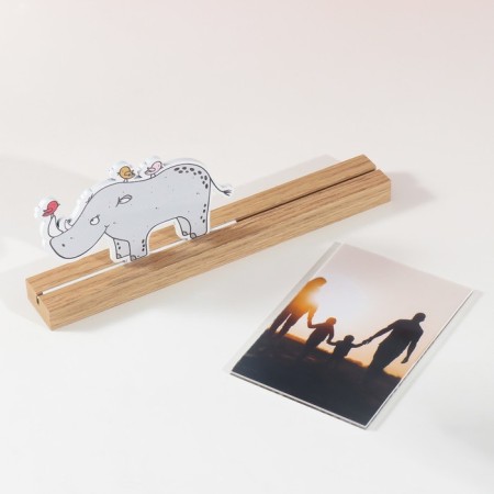 Photo frame wood, acrylic 10x15 cm "rhino with birds" 4x27.3x14 cm-3