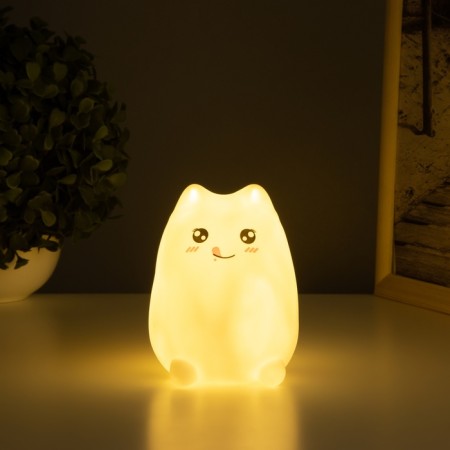 Night "cat" LED from white batteries 9.5x9x13.5 cm Risalux-2