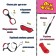 Erotic bdsm set of oka-hpki, red, 7 items
