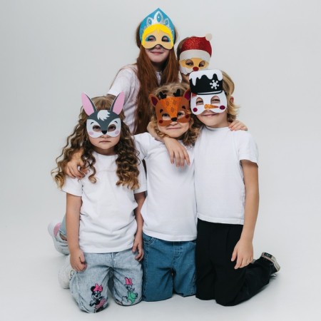 A set of carnival masks of masks "New Year's party", 5 pcs.-3