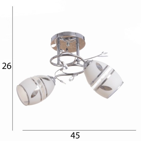 Boni chandelier 2x40W E27 Chrome Model: 2638718-4